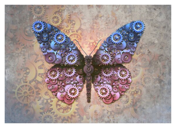 Kép - Steampunk pillangó (70x50 cm)
