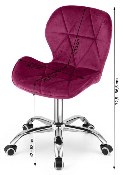 Dolgozószobai szett – összecsukható íróasztal ZARIMO 80×40 cm fehér + irodai szék AVOLA VELVET bordó