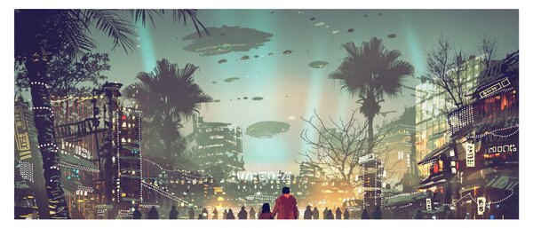 Kép - egy város a jövőben (120x50 cm)