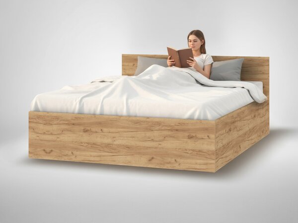 DOLLY New franciaágy ágyneműtartóval 160x200 - craft tölgy