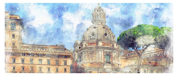 Kép - Santa Maria di Loreto temploma, Róma, Olaszország (120x50 cm)