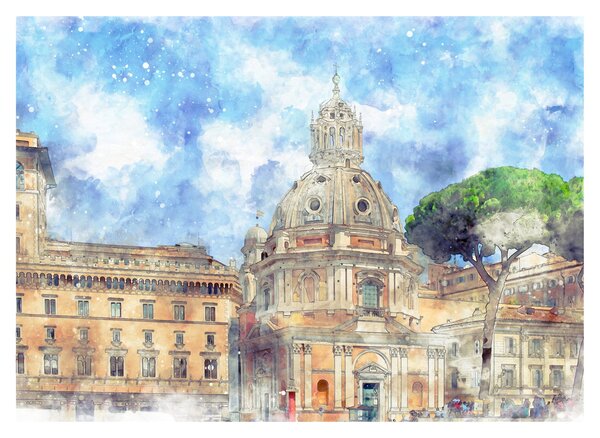 Kép - Santa Maria di Loreto temploma, Róma, Olaszország (70x50 cm)