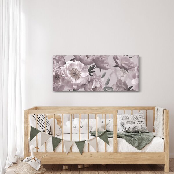 Kép - Vintage bazsarózsa virágok (120x50 cm)