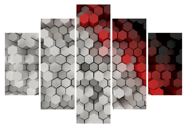 Kép - 3D hatszögek (150x105 cm)