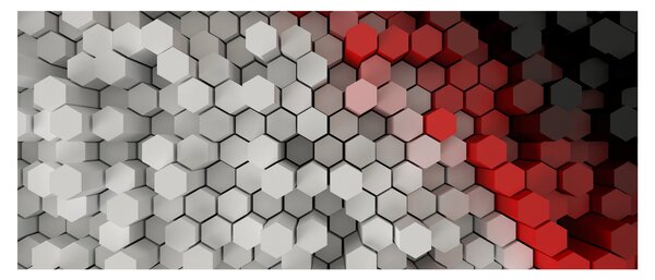 Kép - 3D hatszögek (120x50 cm)