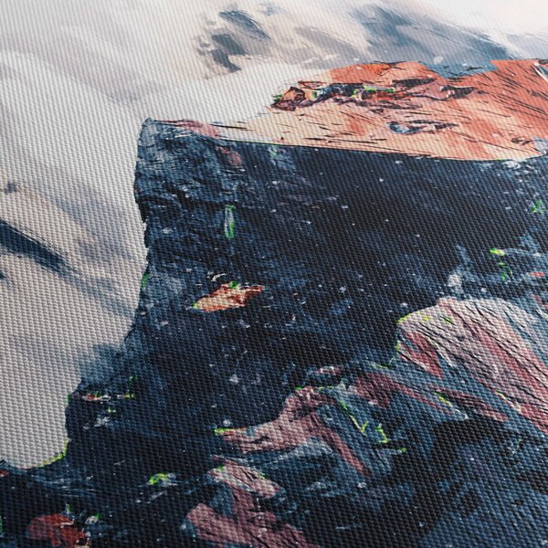 Kép - Absztrakt hegy (órával) (90x30 cm)