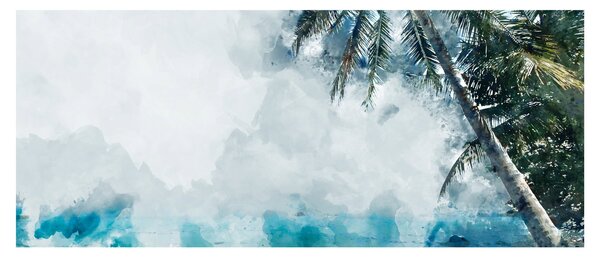 Egy pálmafa képe a tenger felett (120x50 cm)