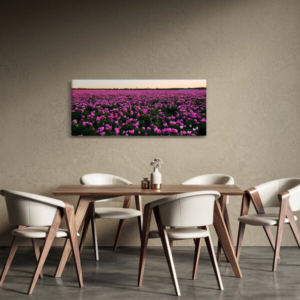 Kép - lila tulipánok rétje (120x50 cm)