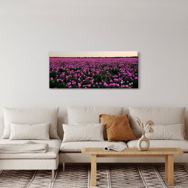 Kép - lila tulipánok rétje (120x50 cm)