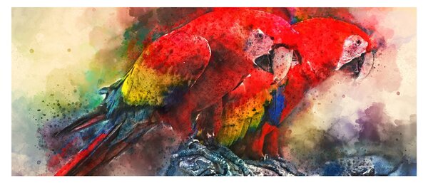 Vörös ara papagájok képe (120x50 cm)