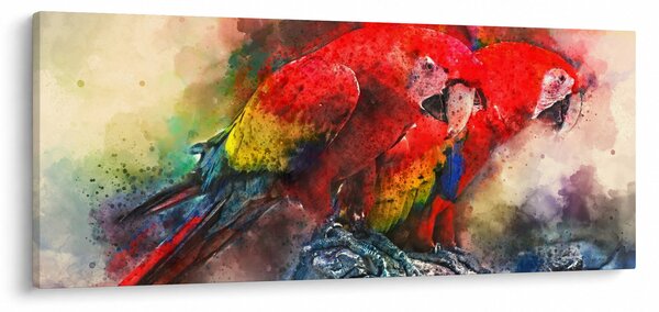 Vörös ara papagájok képe (120x50 cm)