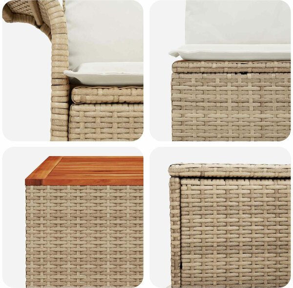 VidaXL Kanapé Szett 6 pcs 4-Ülőhelyek száma Beige és Krémszínű