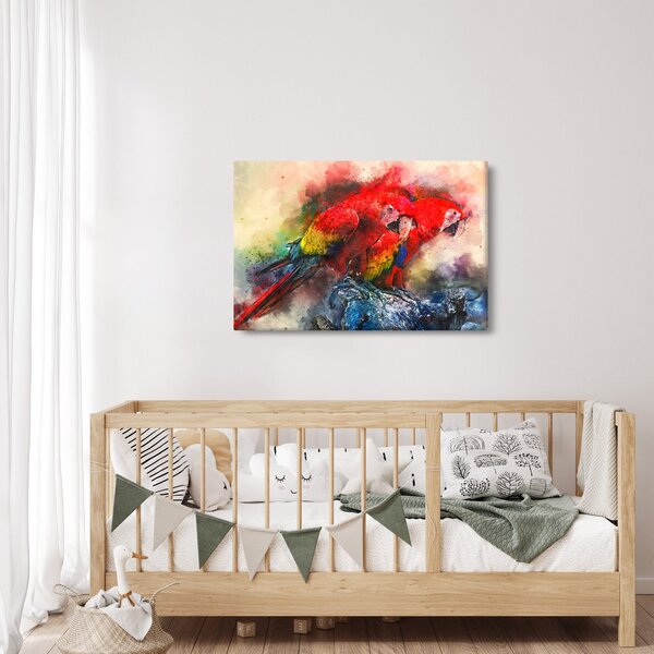 Vörös ara papagájok képe (90x60 cm)