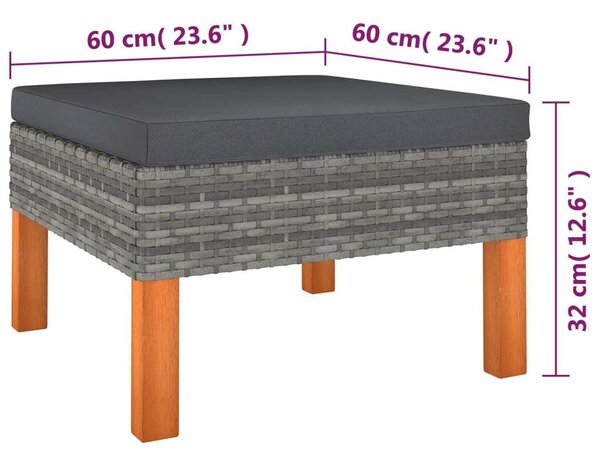 VidaXL Polyrattan Kerti Ülőgarnitúra - 6 Részes Szürke