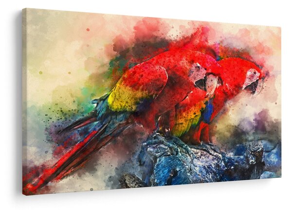Vörös ara papagájok képe (90x60 cm)