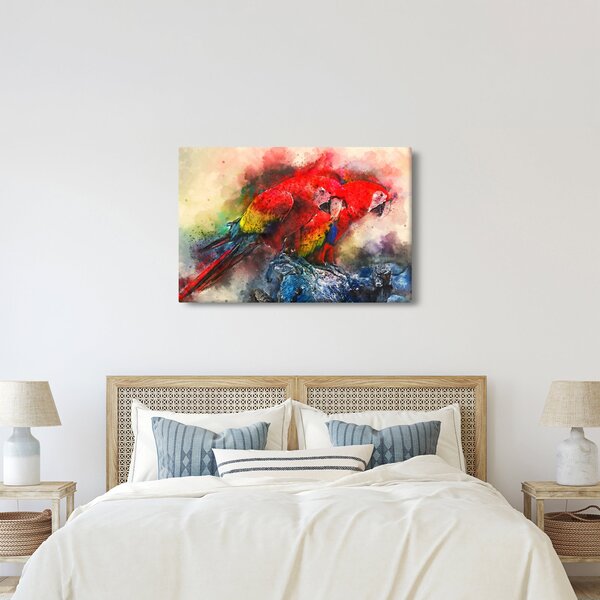 Vörös ara papagájok képe (90x60 cm)