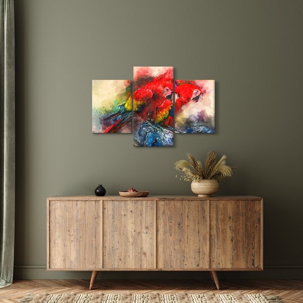 Vörös ara papagájok képe (90x60 cm)