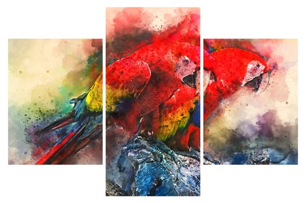 Vörös ara papagájok képe (90x60 cm)