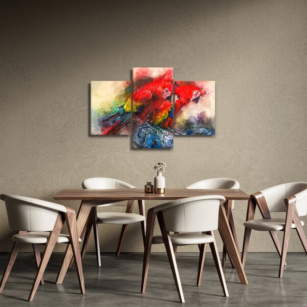 Vörös ara papagájok képe (90x60 cm)