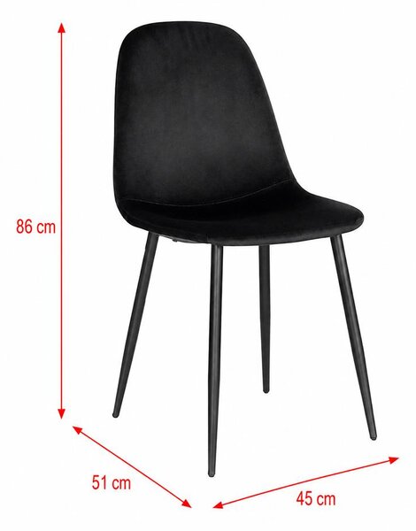 Avenberg RIVA Étkezőszék szett - 4db, fekete