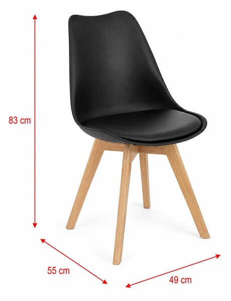 AVENBERG SKANDI 4db Étkezőszék - szett, fekete