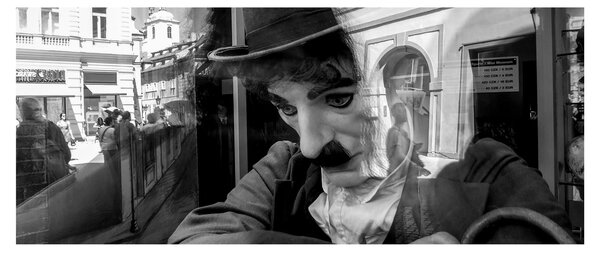 Kép - Charles Chaplin, Prágában (120x50 cm)