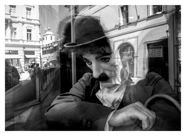 Kép - Charles Chaplin, Prágában (70x50 cm)