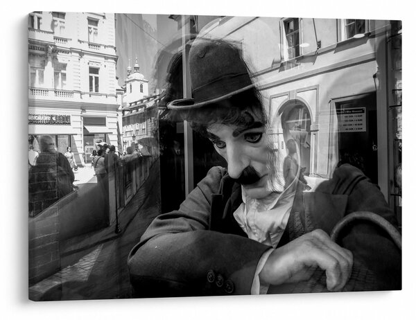 Kép - Charles Chaplin, Prágában (70x50 cm)
