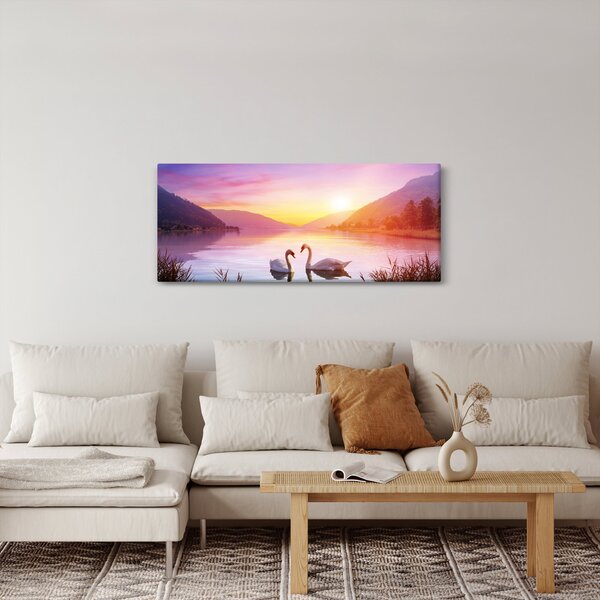 Szerelmes hattyúk képe (120x50 cm)