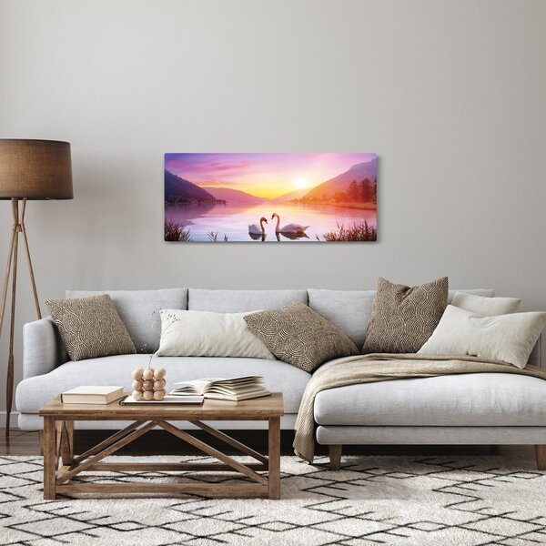 Szerelmes hattyúk képe (120x50 cm)