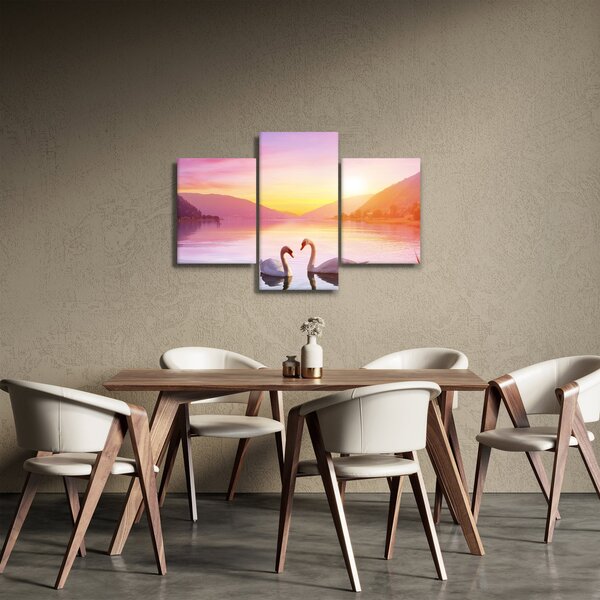 Szerelmes hattyúk képe (90x60 cm)