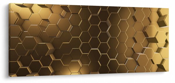 Kép - arany hatszög (120x50 cm)