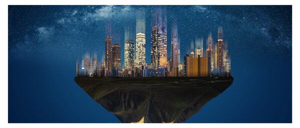 Kép - A lebegő város az űrben (120x50 cm)