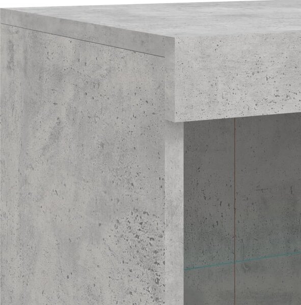 Betonszürke tálalószekrény LED-világítással 81 x 37 x 100 cm