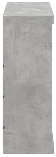 Betonszürke tálalószekrény LED-világítással 81 x 37 x 100 cm