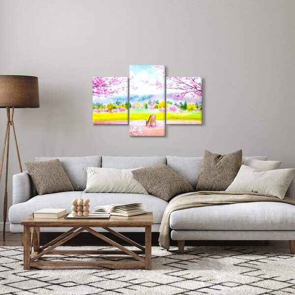 Kép - festett szarvas, akvarell (90x60 cm)