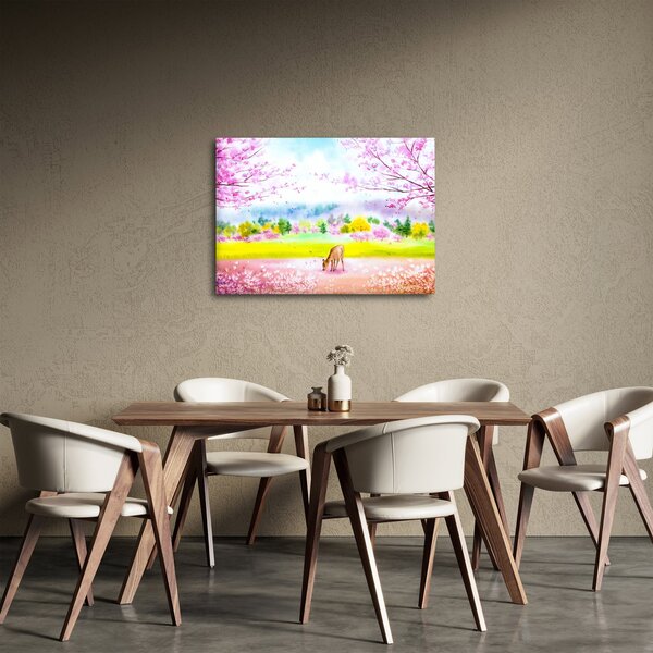 Kép - festett szarvas, akvarell (70x50 cm)