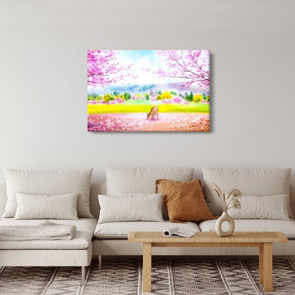Kép - festett szarvas, akvarell (90x60 cm)