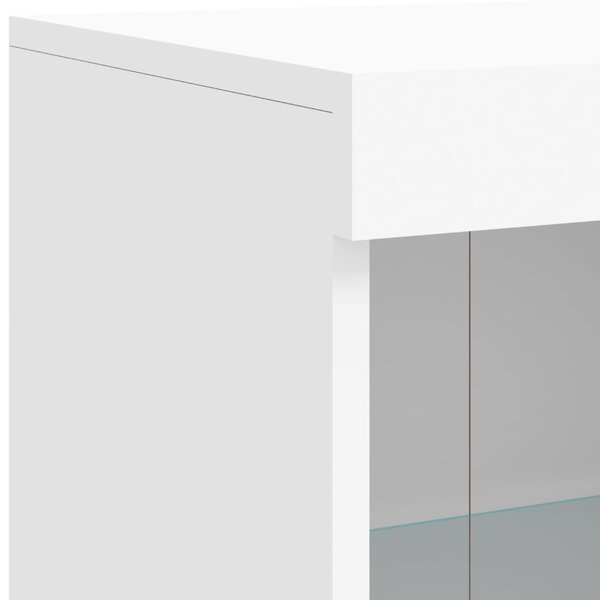 Fehér tálalószekrény LED-világítással 81 x 37 x 100 cm