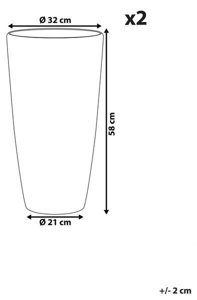 Kétdarabos virágcserép szett TSERIA 32 cm Fehér