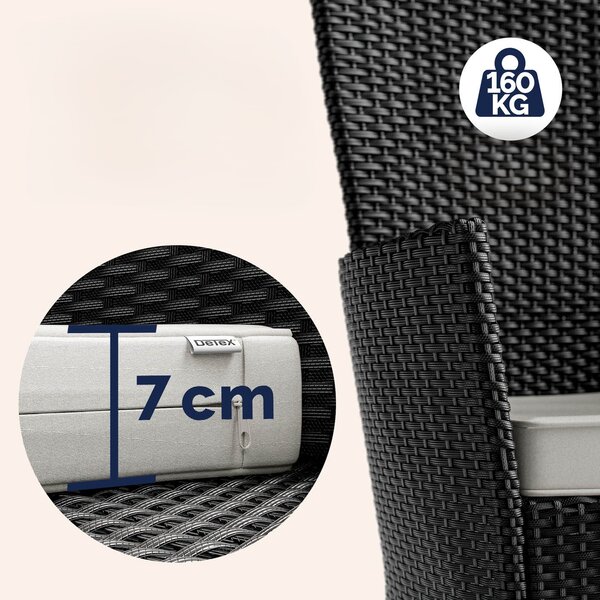 Deuba Berlin 1+4 polyrattan kerti bútor szett - fekete/fa