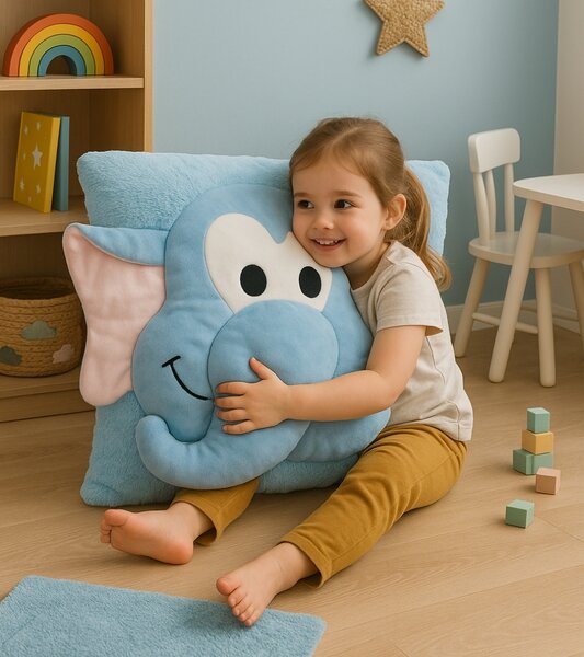 Gyerek párna CUDDLI FRIENDS 70x70 cm plüss - több színben Termék színe: Sötétbarna
