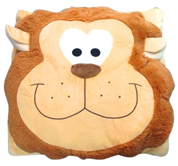 Gyerek párna CUDDLI FRIENDS 70x70 cm plüss - több színben Termék színe: Sötétbarna