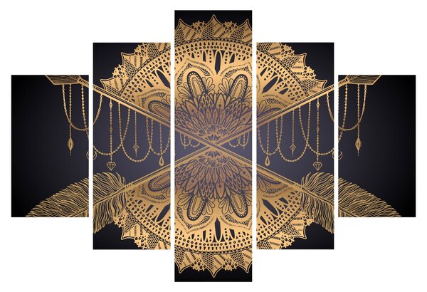 Kép - Arany mandala nyilakkal (150x105 cm)