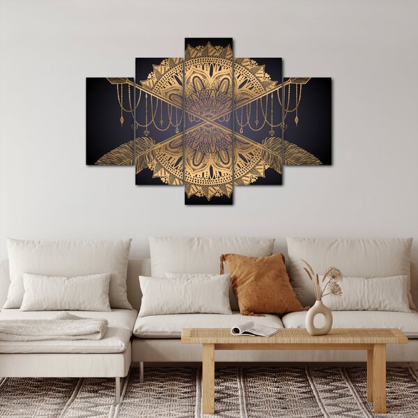 Kép - Arany mandala nyilakkal (150x105 cm)
