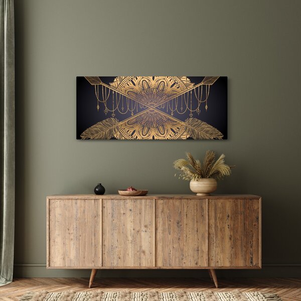 Kép - Arany mandala nyilakkal (120x50 cm)