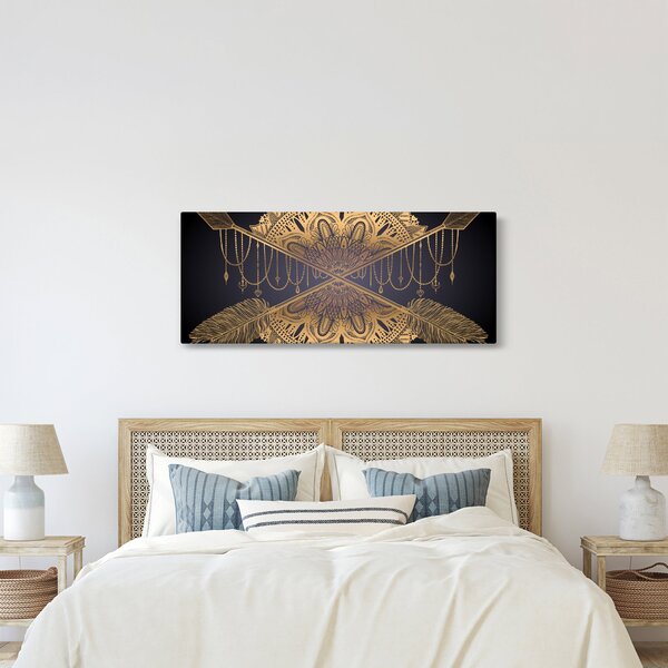 Kép - Arany mandala nyilakkal (120x50 cm)