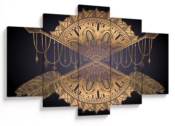 Kép - Arany mandala nyilakkal (150x105 cm)