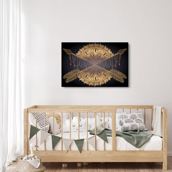 Kép - Arany mandala nyilakkal (90x60 cm)