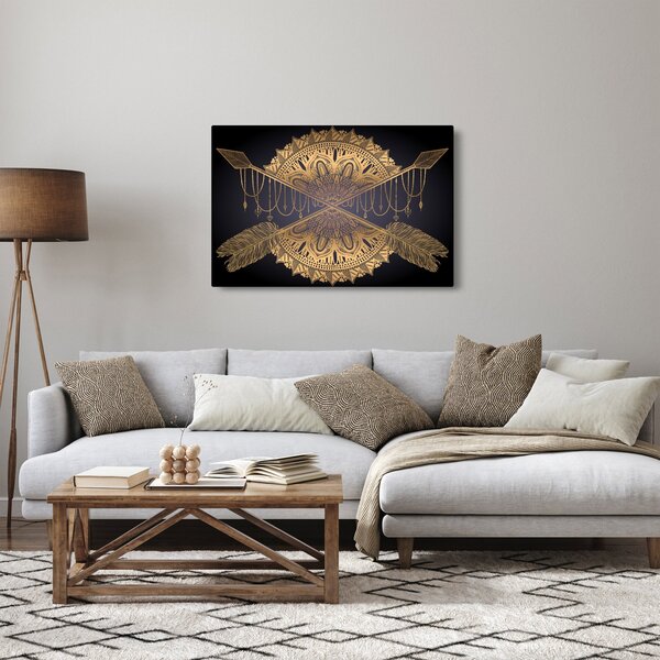 Kép - Arany mandala nyilakkal (90x60 cm)